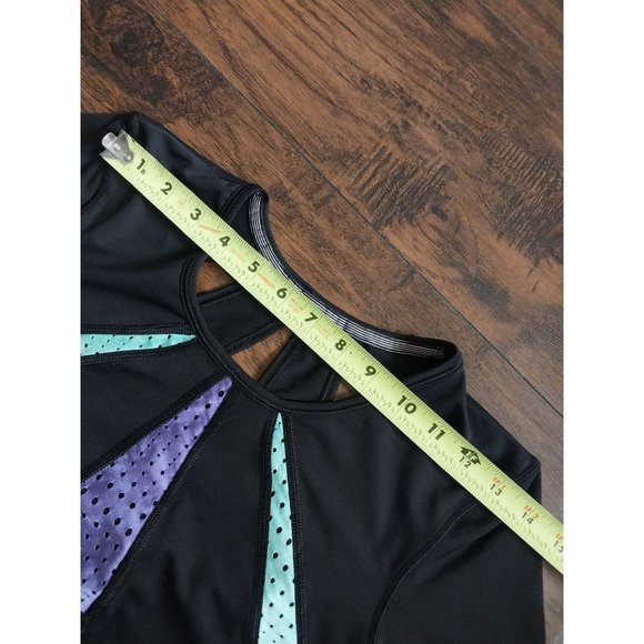 Victoria's Secret Sport Black Long Sleeve Cut Out Design Stretch Shirt Sz XS - Picture 7 of 8